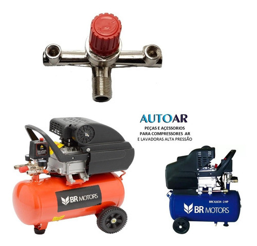 Regulador Pressão Para Compressor Br Motors 8,8 -25l 0
