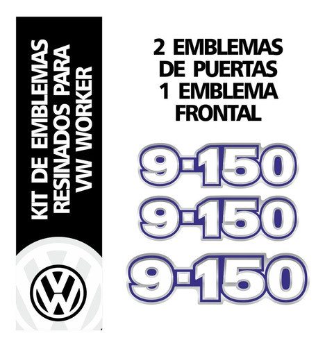 Kit Emblemas Resinados Camión Volkswagen Worker 9.150 1