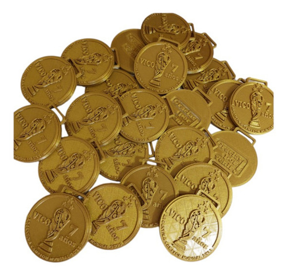 Medalla Campeón Qatar Con Tu Nombre. Cumpleaños Combo X 10 0
