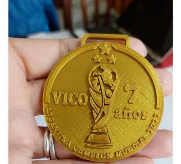 Medalla Campeón Qatar Con Tu Nombre. Cumpleaños Combo X 10 1