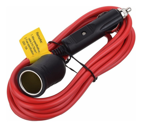 12v/24v 12' Cabo De Extensão Resistente Com Cigarro 1
