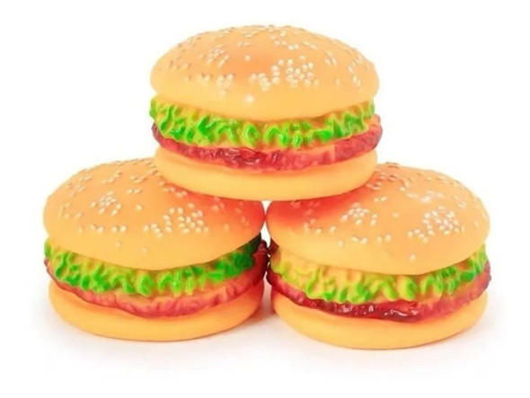 Brinquedo P/ Cachorro Gato Mordedor Com Apito De Hambúrguer 1