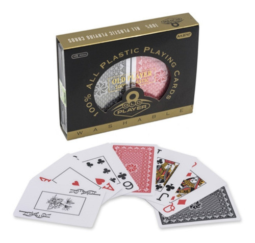 Naipes Cartas De Poker Plastico Lavables Estuche Doble Local 0