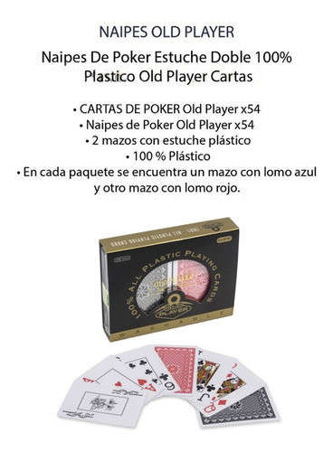Naipes Cartas De Poker Plastico Lavables Estuche Doble Local 1