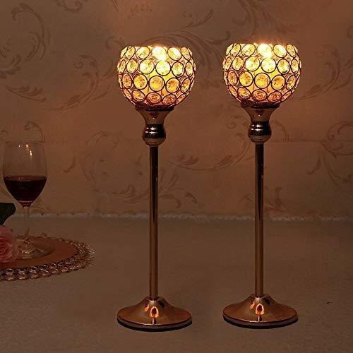 Candelabros De De Cristal Dorados De 43cm  Set X 2u. 1