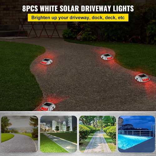 Happybuy Driveway Lights 8-pack Solar Driveway Lights Rojo B 1