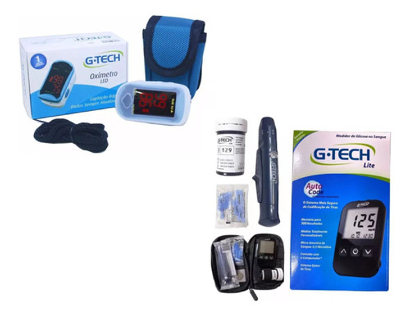 Kit Oximetro + Medidor Glicose Diabetes + Lancetas + Tiras 0