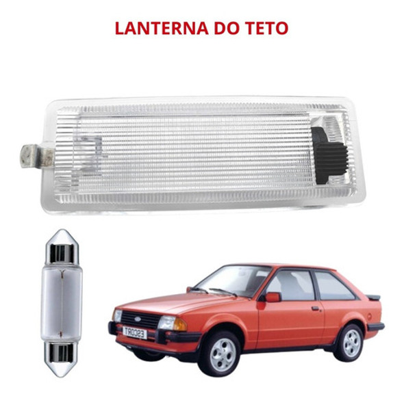 Lanterna Teto Cortesia Ford Escort 1983 A 1992 + Lâmpada 1