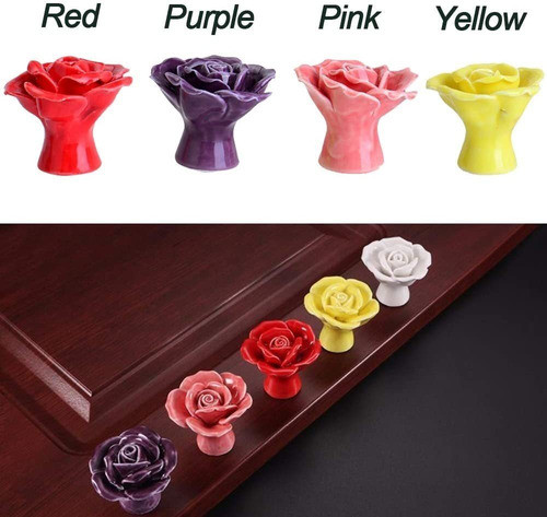 8 Tiradores De Ceramica / Porcelana Rosa Pink 1