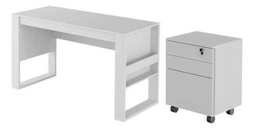 Conjunto Para Escritório 2 Peças Branco Tecnomobili 0