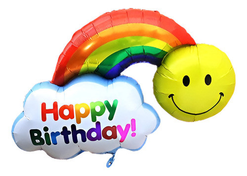 Sonrisa De Cara Arco Iris Cumpleaños Boda Decoración Globos 0