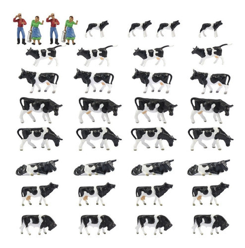 An8704cn 36pcs 1: 87 Bien Pintado Granja Animales Vacas Y Es 0