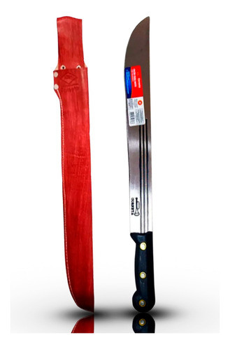 Facão Profissional + Bainha De Couro Legítimo Corneta 16 Pol 0