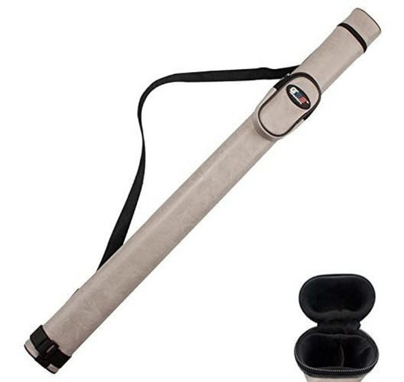 Estuche Para Taco De Billar Cuero Gris 0