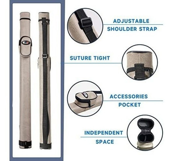 Estuche Para Taco De Billar Cuero Gris 1