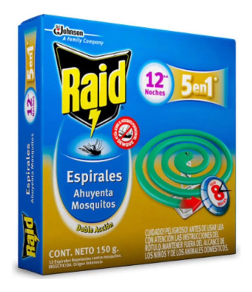 Espirales Raid Verde  Mosquitos Pack 6 Cajas(72 Espirales) 1 Espirales Raid Verde  Mosquitos Pack 6 Cajas(72 Espirales) 1