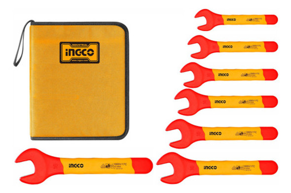 Set Aislado 7 Llaves De Boca Ingco Hkispa0701 0