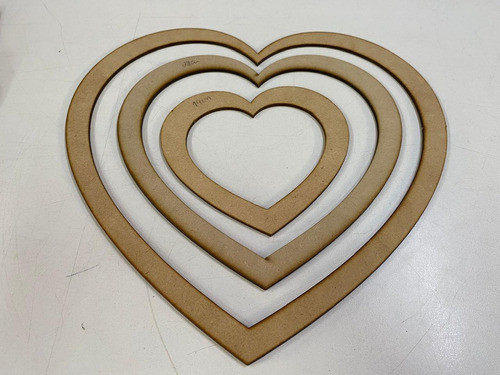 Corazón Aro Arandela Mandala Kit X 30u 22cm Mdf/fibrofacil 1
