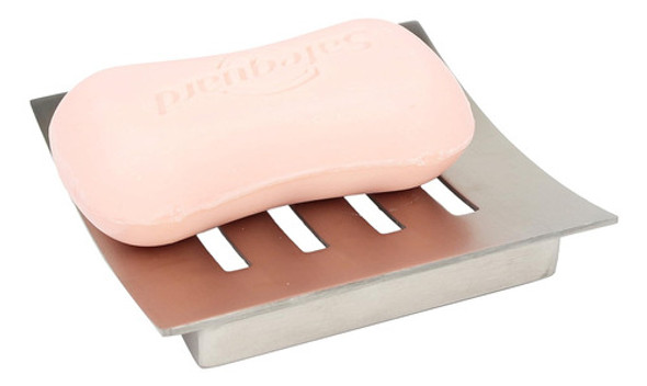 Jabonera Moderna Acero Inoxidable Con Ranuras De Drenaje 0