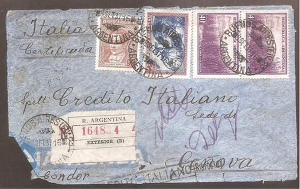 Argentina 1937 Sobre Circulado  Numero  57 0