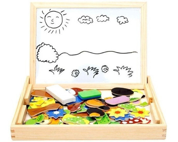 Pizarra Magnética Infantil Madera Con Accesorios Mvd Kids 0