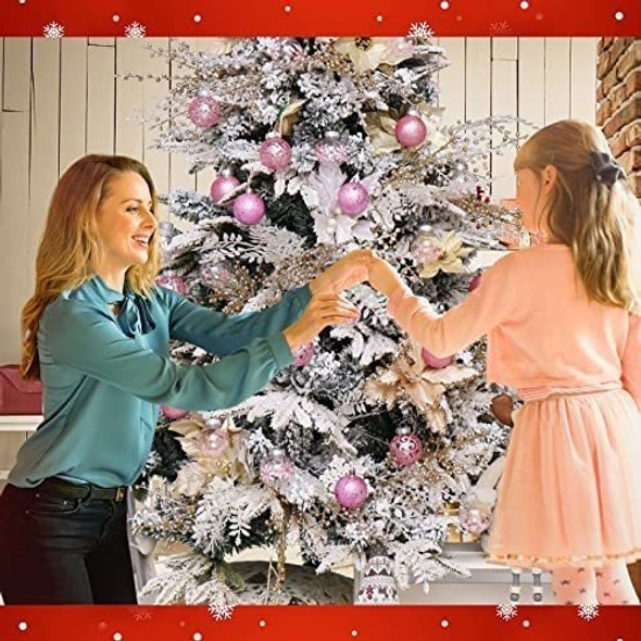 Adornos De Navidad Set De 30 Bolas Para Arbol Transp Rosa 1