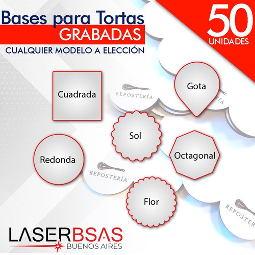 Base Para Tortas C/logo Fibro 22 Y 23 Cm X50  Bt2223-fpl-50 0