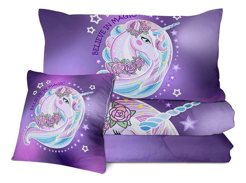 Sleepwish Unicorn Twin Comforter Set Para Niñas 3d Unicornio 1