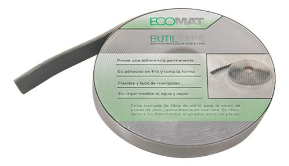 Cinta Adhesiva Butilica Doble Contacto 20mm X 12mts Ecomat 0