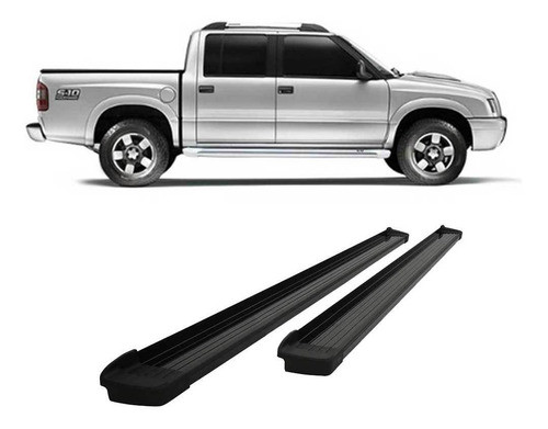 Estribo Plano Aluminio Negro S10 1995 A 2012 D/cab 0