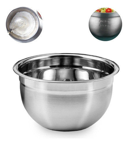 Tigela Mixing Bowl Aço Inox 18cm Salada Molho Creme Multiuso 0