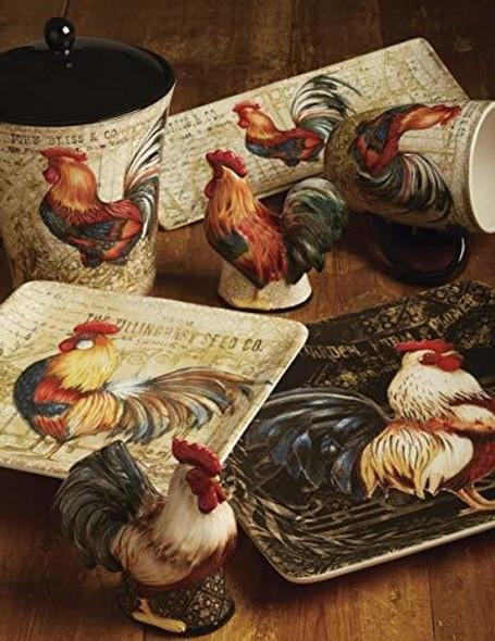 Certified International 23656 Gilded Rooster Canister Set 3 1