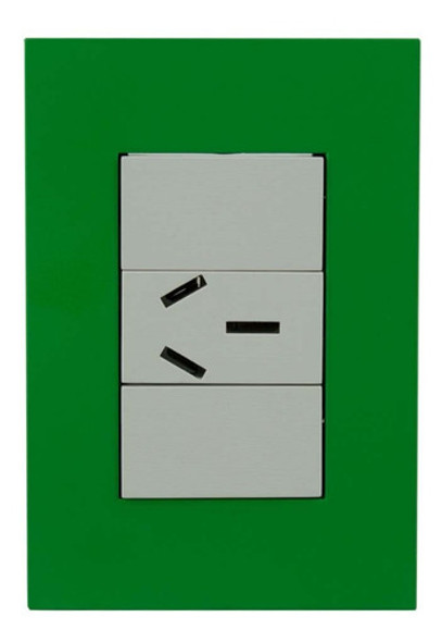 Llave Armada 1 Toma Simple 20a C/tapa Verde Jeluz Platinum 0 Llave Armada 1 Toma Simple 20a C/tapa Verde Jeluz Platinum 0
