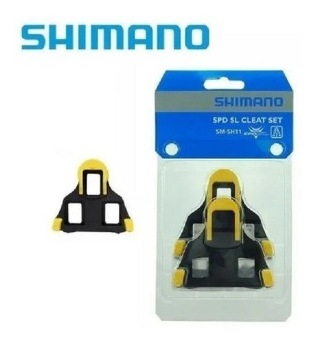 Taquinho Shimano P/pedal Speed Sm Sh11 Amarelo Flutuante Par 1