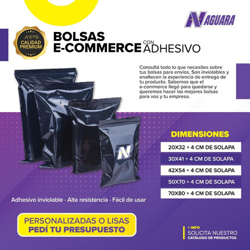 Bolsas Sobre Ecommerce Negra X900 N°3 42x54 C/ Adhesivo 1