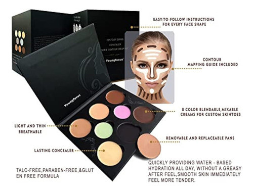 Youngfocus - Kit De Maquillaje De Contornos En 1