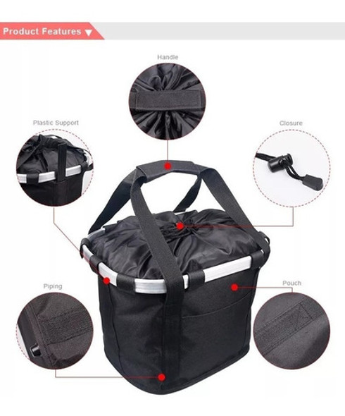 Canasto Desmontable Tela Impermeable/ Alum. Cesta Bicicleta 1