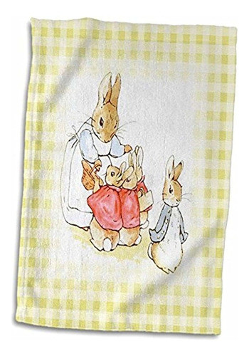 Imagen 3d Rose De Peter Rabbit En Toalla De Mano Color Crema 1