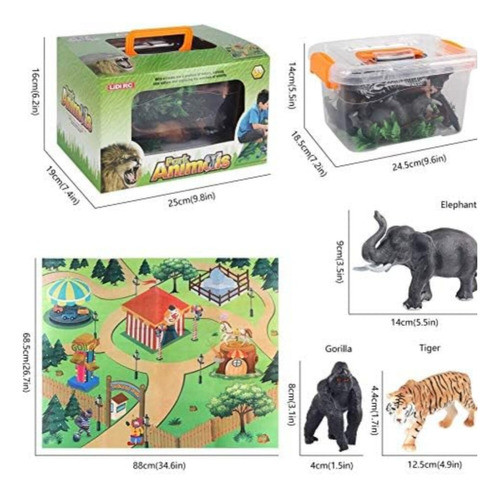 Set Animales De La Selva Incluyen Valijita Y Alfombra 1