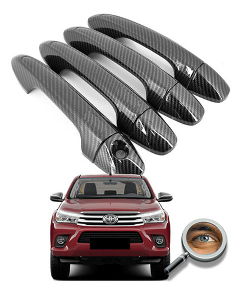 Hilux 2016 22 Kit 4 Cubre Manijas Carbon Kevlar Tuningchrome 0