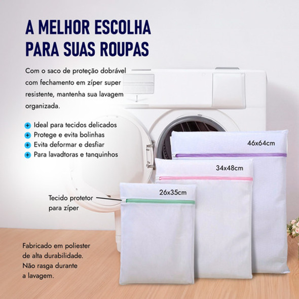 Kit 6 Saquinhos Com Ziper Lavar Roupa Delicada P/m/g 1