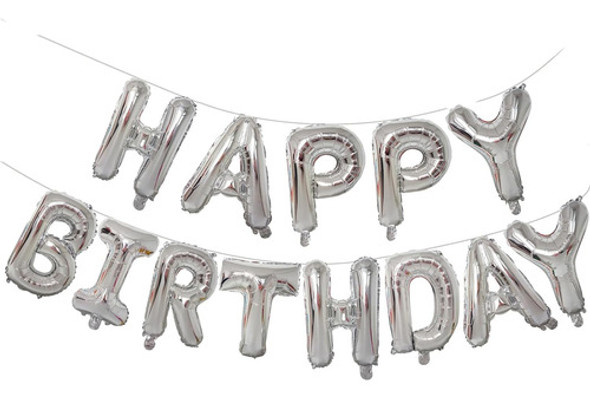 Bandera De Cumpleaños Con Globos Reutilizables De 40 Cm 0