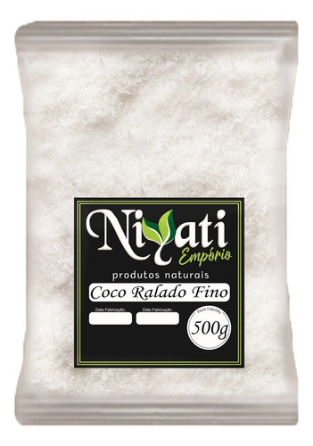 Coco Ralado Fino Qualidade Premium Sem Açúcar 500g Niyati D 0