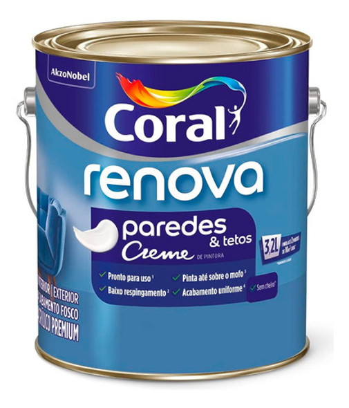Tinta Coral Fosca Renova Paredes - Mar Cinzento 3,2l 0