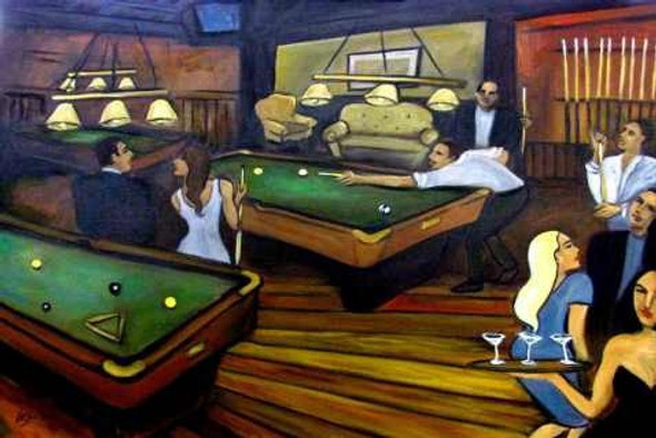 Sala De Mesas De Juego De Pool - Lámina 45 X 30 Cm. 0 Sala De Mesas De Juego De Pool - Lámina 45 X 30 Cm. 0