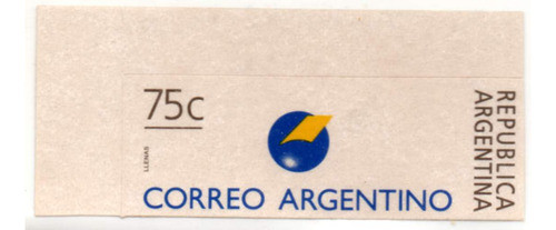 Argentina 1995 - 75c  Logo Correo Sobre Papel Dover Castaño 0