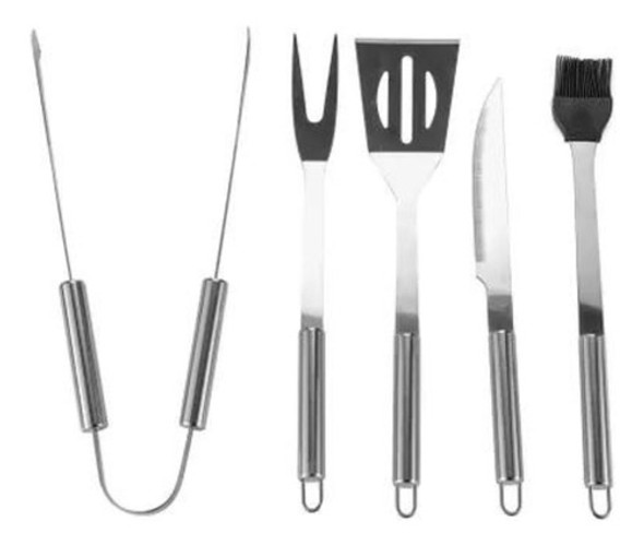 Set Parrillero 5 Piezas En Acero Inoxidable + Estuche 1