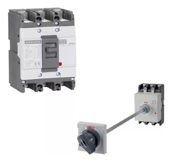 Manopla Rotativa Mr469 + Disjuntor Caixa Moldada Agw100 75a 0 Manopla Rotativa Mr469 + Disjuntor Caixa Moldada Agw100 75a 0