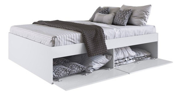 Cama Box Queen Size 4 Puertas Con Amplio Baúl Para Guardar 0