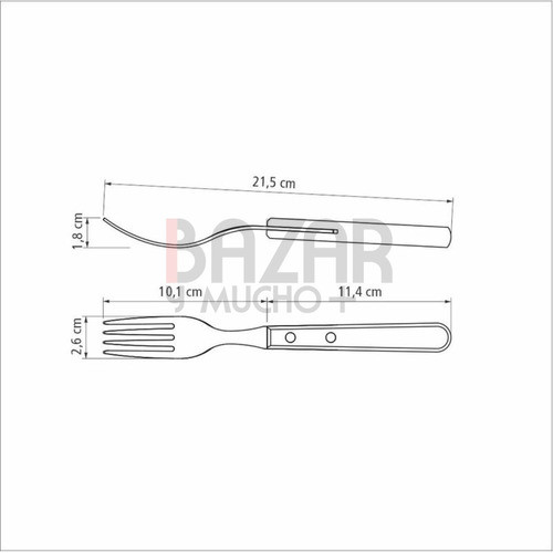 Tenedor Jumbo 21 Cm Roble Polywood Tramontina Asado X1 U 1